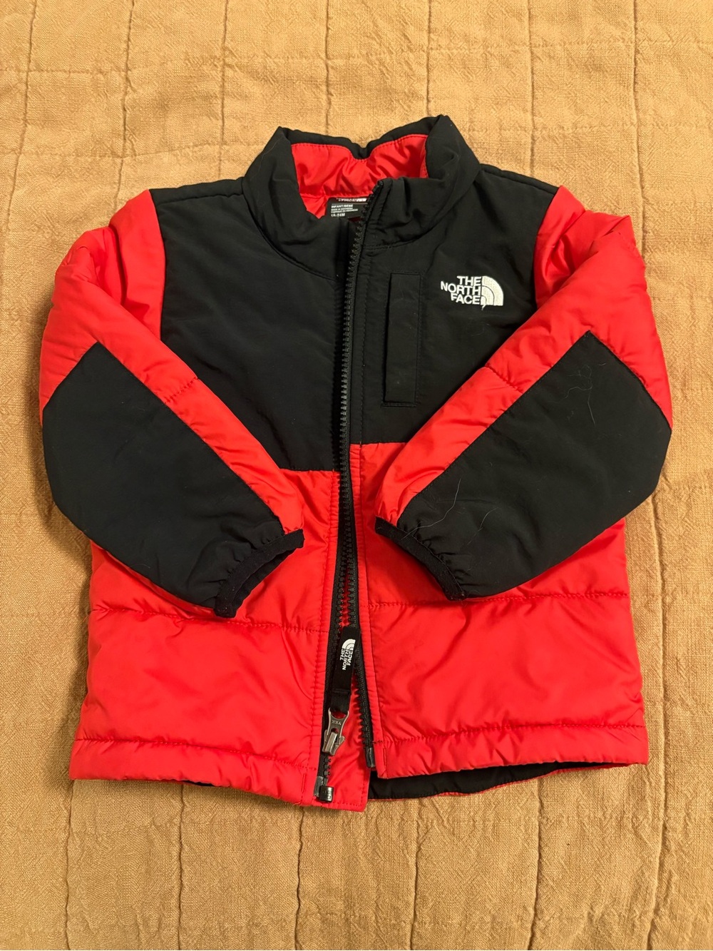 The North Face Kids Red and Black Puffer Coat 18-24M